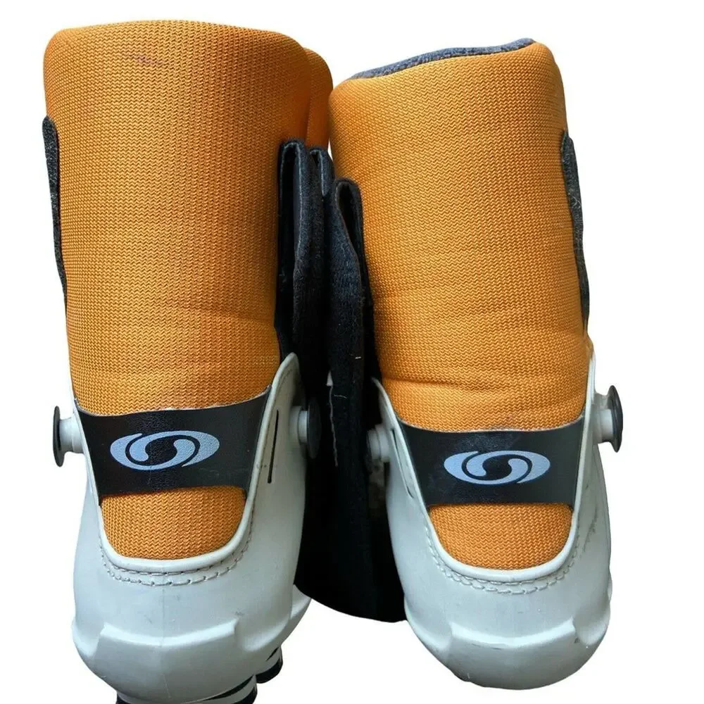 Womens Orange Salomon Vitane 8‎ CL Auto Fit Skate Ski Boots Size 6